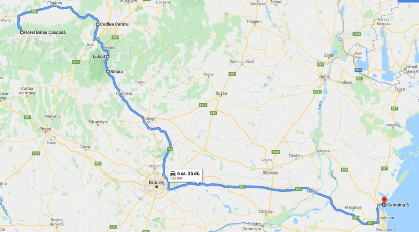 Balea Cascada to Constanta